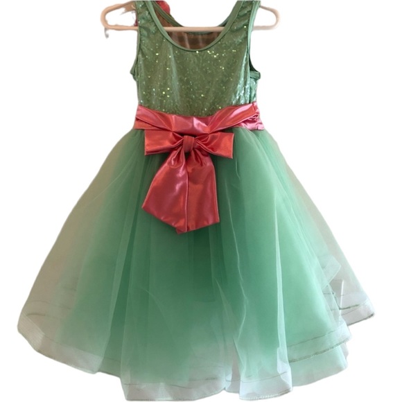 Dance Halloween Costume Mint Green and Pink Girls Size X-Small - Picture 2 of 8
